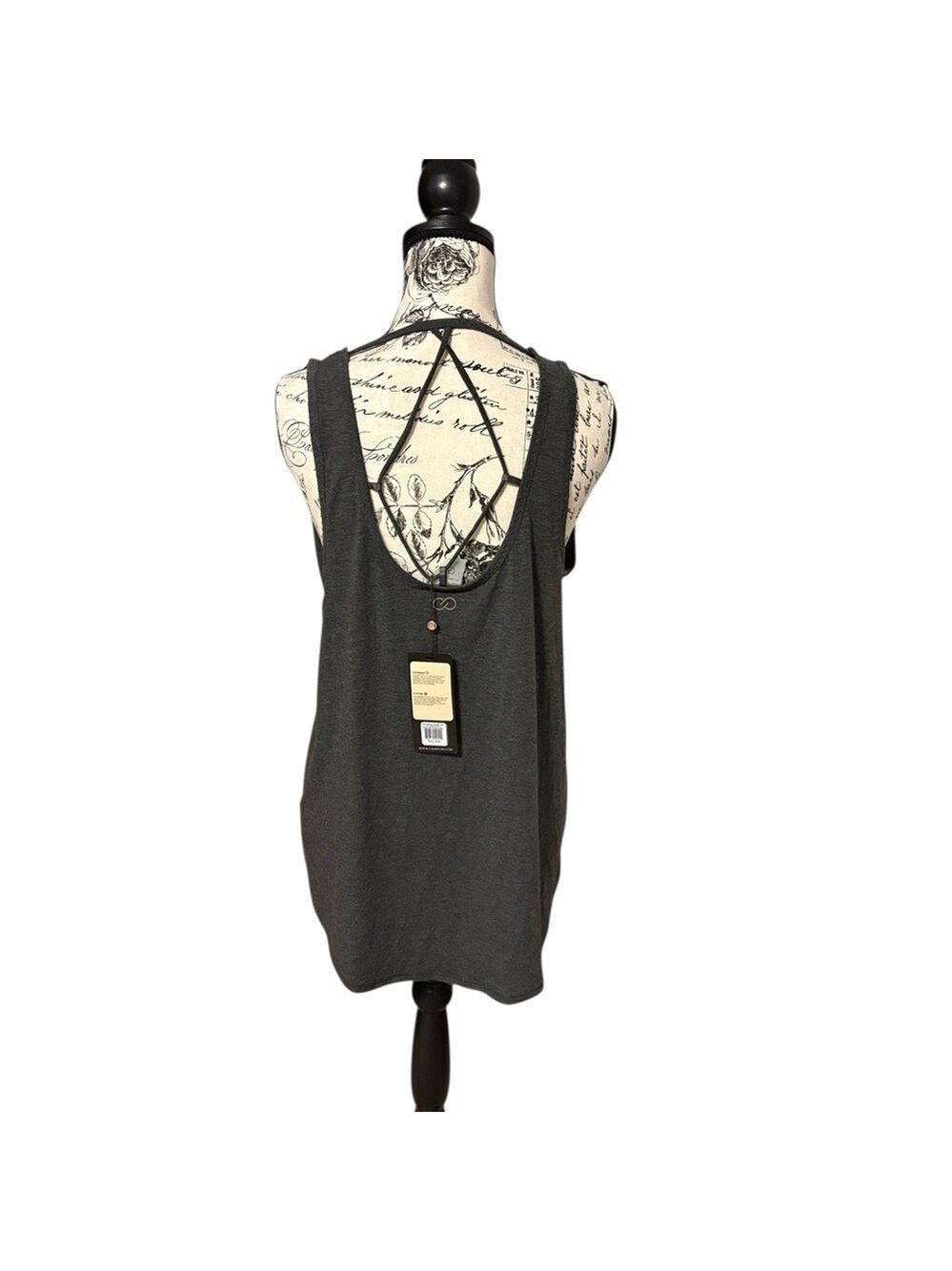 CALIA by Carrie Underwood Loop Back Graphic Tank “Stay the Path” Gray Size L New - Picture 3 of 5